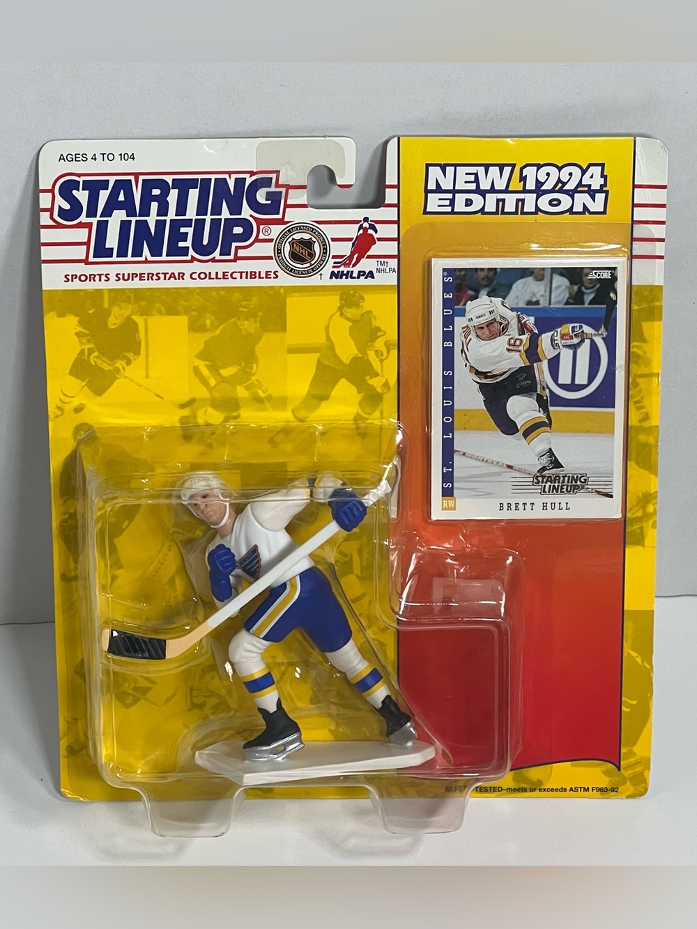 Starting Lineup Brett Hull St. Louis Blues Figure - White & Blue (1994 Edition)